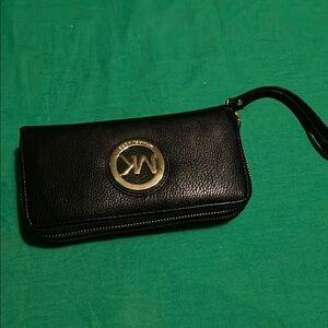 Black Wristlet with Gold Logo new